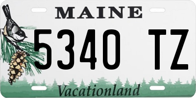 ME license plate 5340TZ
