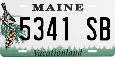 ME license plate 5341SB