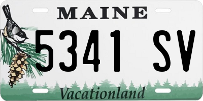 ME license plate 5341SV