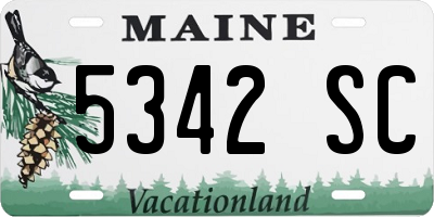 ME license plate 5342SC