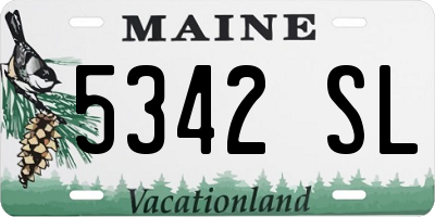 ME license plate 5342SL