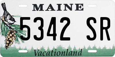 ME license plate 5342SR