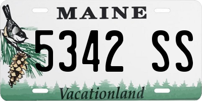ME license plate 5342SS