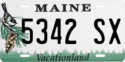 ME license plate 5342SX