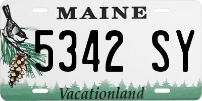 ME license plate 5342SY