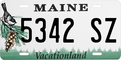 ME license plate 5342SZ