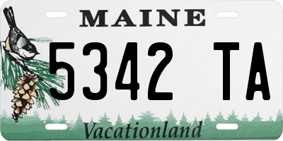 ME license plate 5342TA