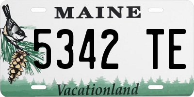 ME license plate 5342TE