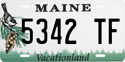 ME license plate 5342TF