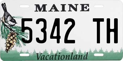 ME license plate 5342TH
