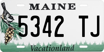 ME license plate 5342TJ
