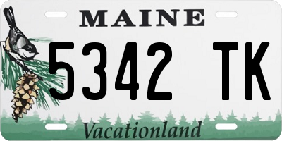 ME license plate 5342TK