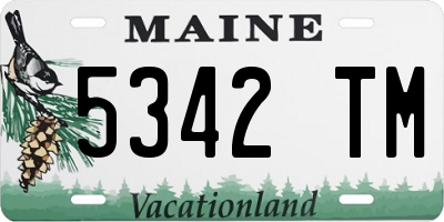 ME license plate 5342TM