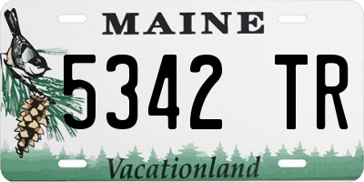 ME license plate 5342TR
