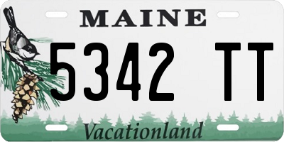 ME license plate 5342TT