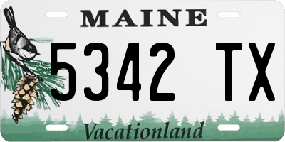 ME license plate 5342TX