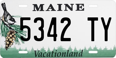 ME license plate 5342TY