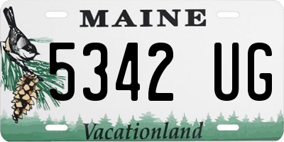ME license plate 5342UG