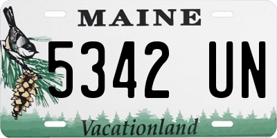 ME license plate 5342UN