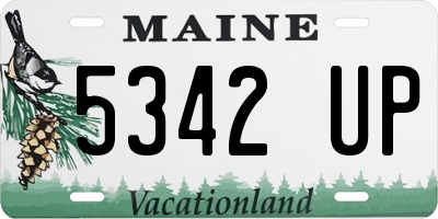 ME license plate 5342UP