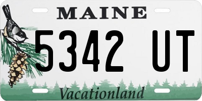 ME license plate 5342UT