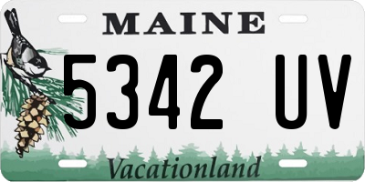 ME license plate 5342UV