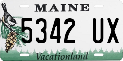 ME license plate 5342UX
