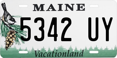 ME license plate 5342UY