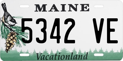 ME license plate 5342VE