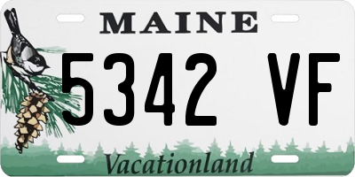 ME license plate 5342VF