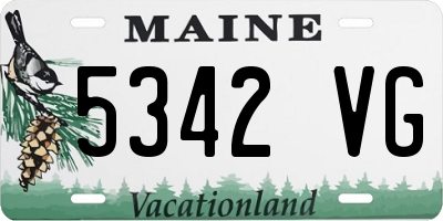 ME license plate 5342VG