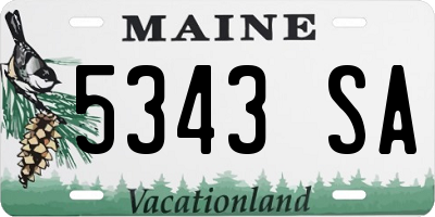 ME license plate 5343SA