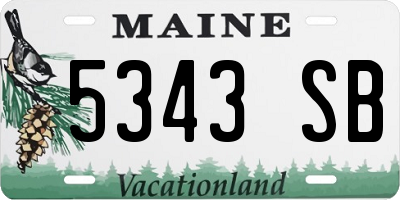 ME license plate 5343SB