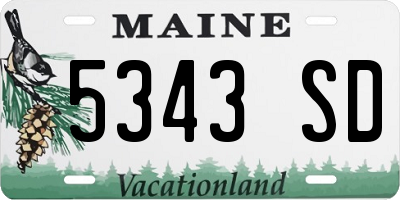 ME license plate 5343SD
