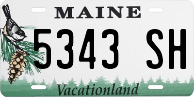 ME license plate 5343SH
