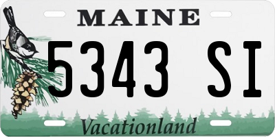 ME license plate 5343SI