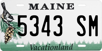 ME license plate 5343SM