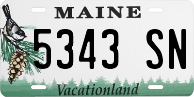 ME license plate 5343SN