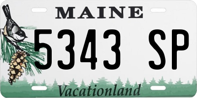 ME license plate 5343SP