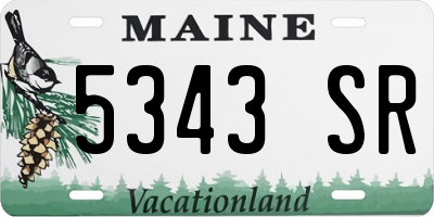 ME license plate 5343SR