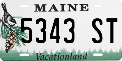 ME license plate 5343ST