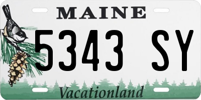 ME license plate 5343SY