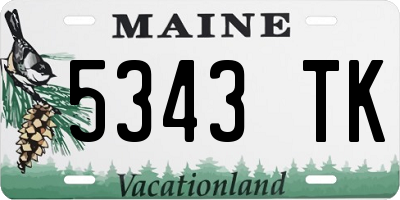 ME license plate 5343TK