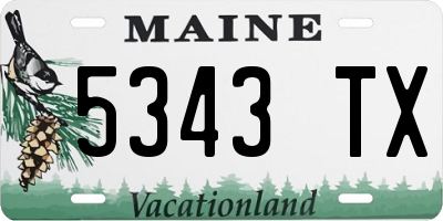 ME license plate 5343TX