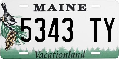 ME license plate 5343TY