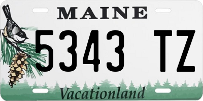 ME license plate 5343TZ