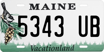 ME license plate 5343UB