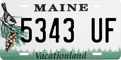 ME license plate 5343UF