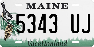 ME license plate 5343UJ