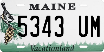 ME license plate 5343UM